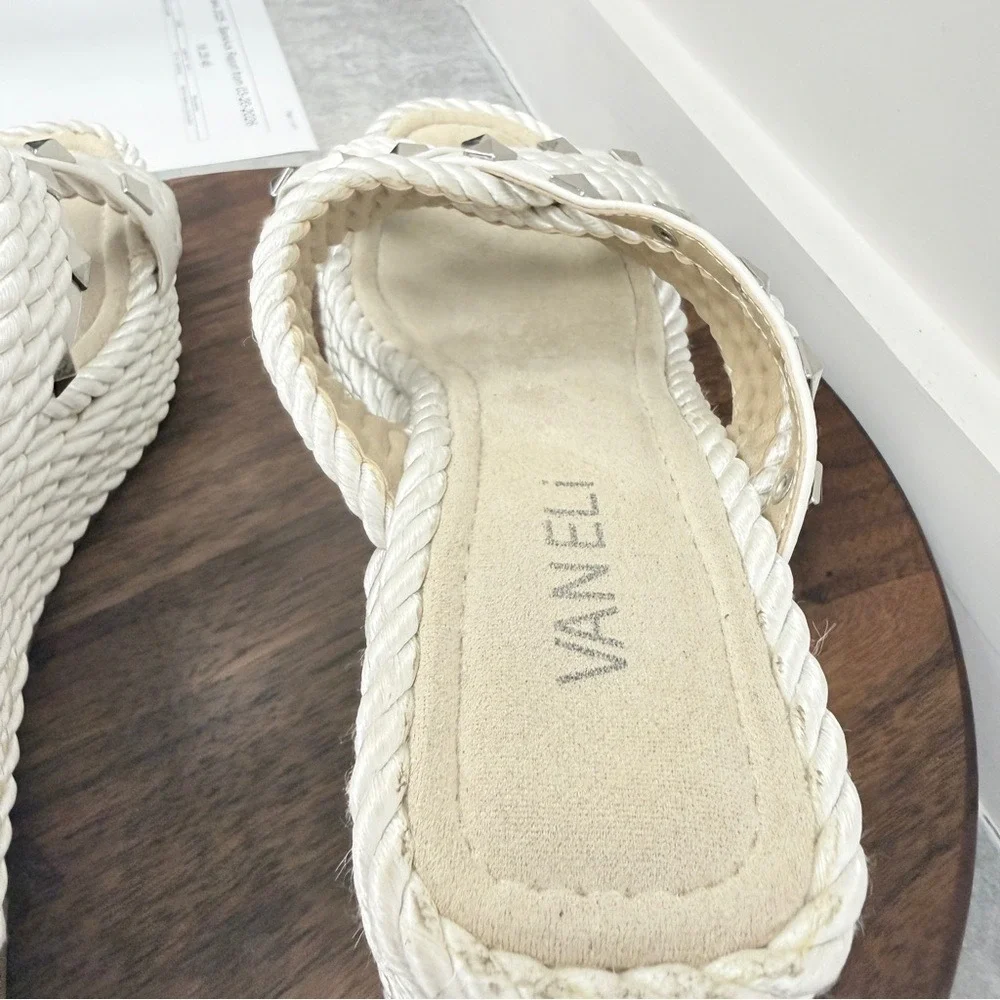 Vaneli‎ Clem Wedge Slide w Pyramid Stud trim sz 8